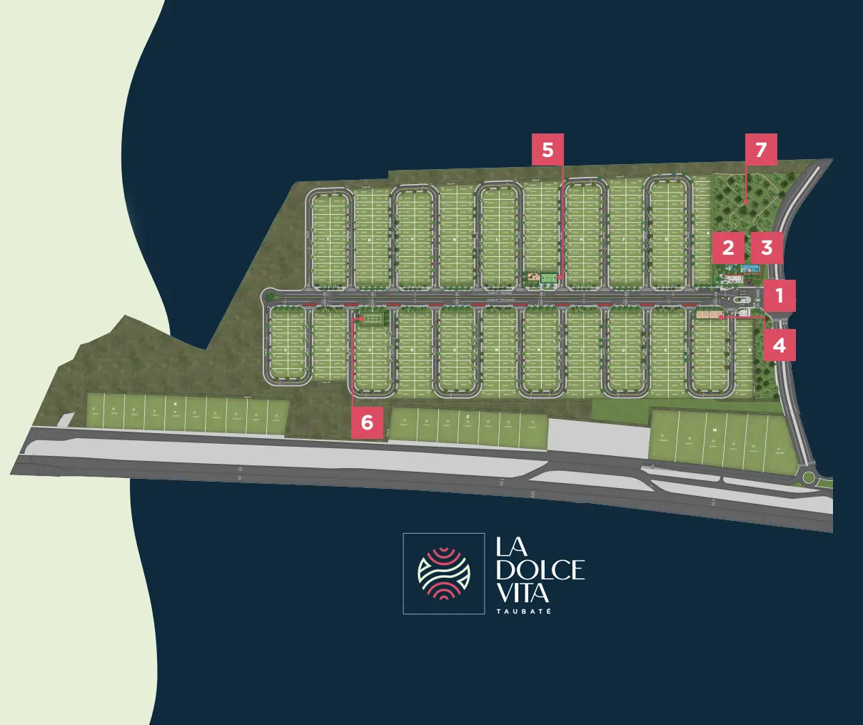 Ilustração do mapa La Dolce Vita Taubaté